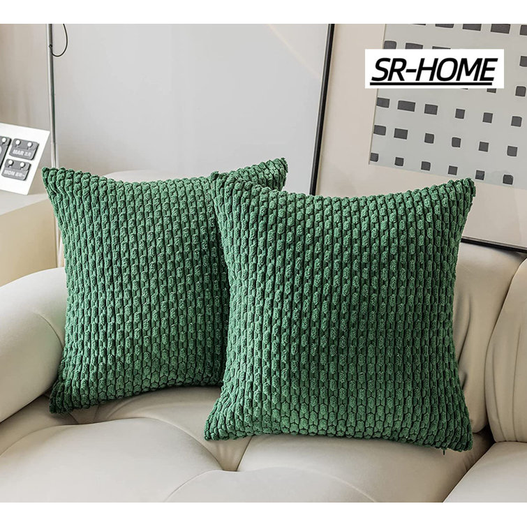 Dark green throw discount pillows